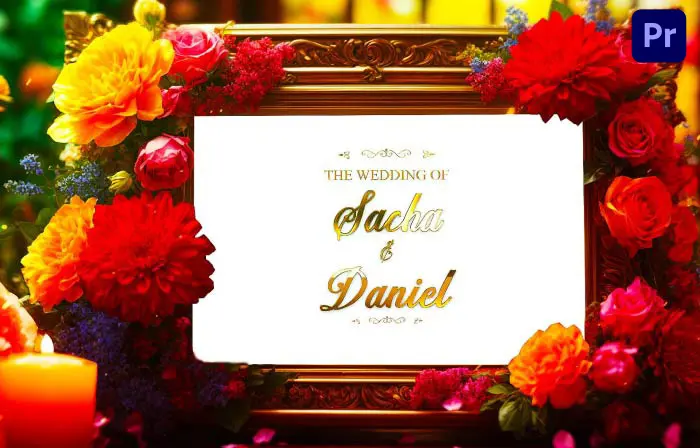 Wedding Day Photo Frame Vibrant 3D Floral Design Slideshow